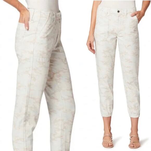 Joe’s Women's The Blake Cotton High Rise Wide Leg Cropped Pants Camo sz 26 NWT - Picture 1 of 12